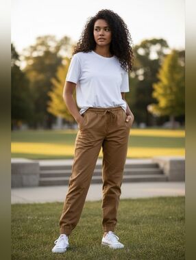 TWICE Dark Tan Pull up Casual Pants Size 6